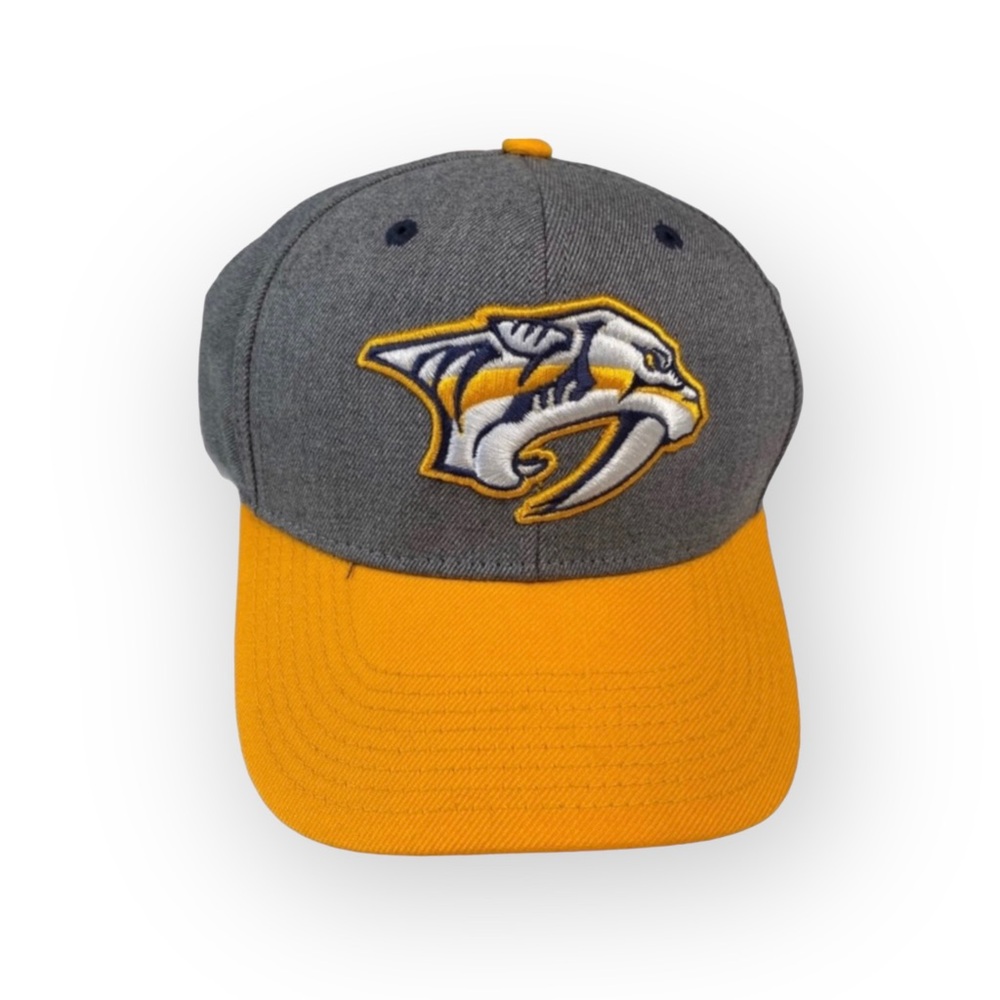 new Adidas ★ Nashville Predators NHL Baseball Cap Hat ★ Yellow Heather Grey ★ OS - Picture 10 of 16
